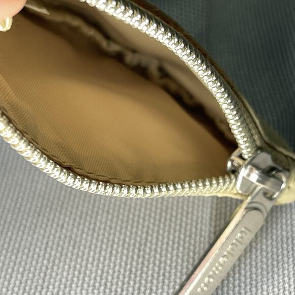 Lululemon Pouch Wristlet Beige Recycled Nylon Zip with Carabiner Clip Incomplete - Picture 9 of 9